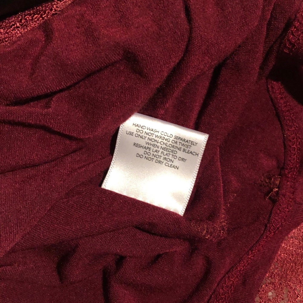 Fervour Cranberry Rose Patterned Lace Dress - Picture 6 of 6